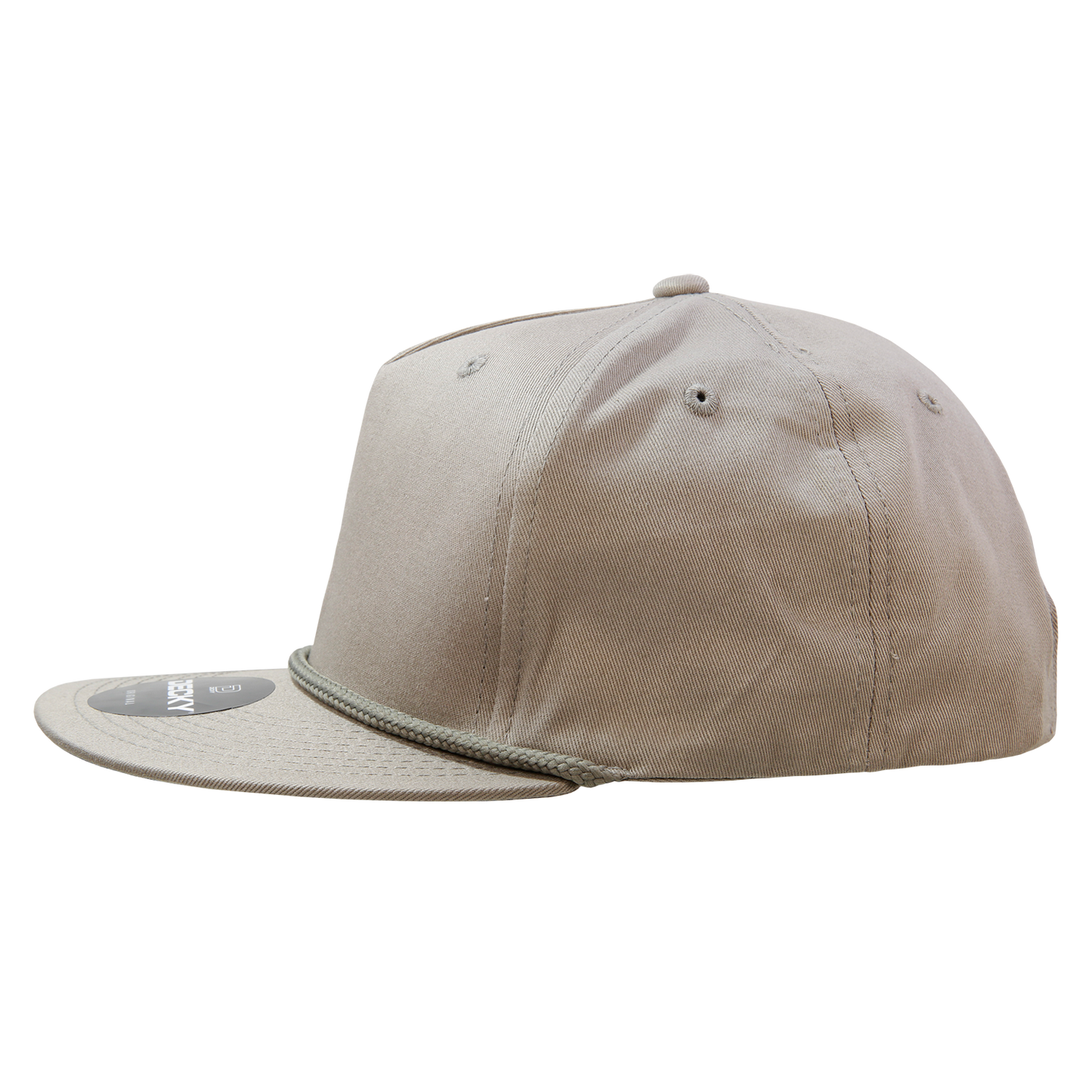 Decky 1041 - Classic Flat Bill Golf Hat with Rope, Snapback: Black
