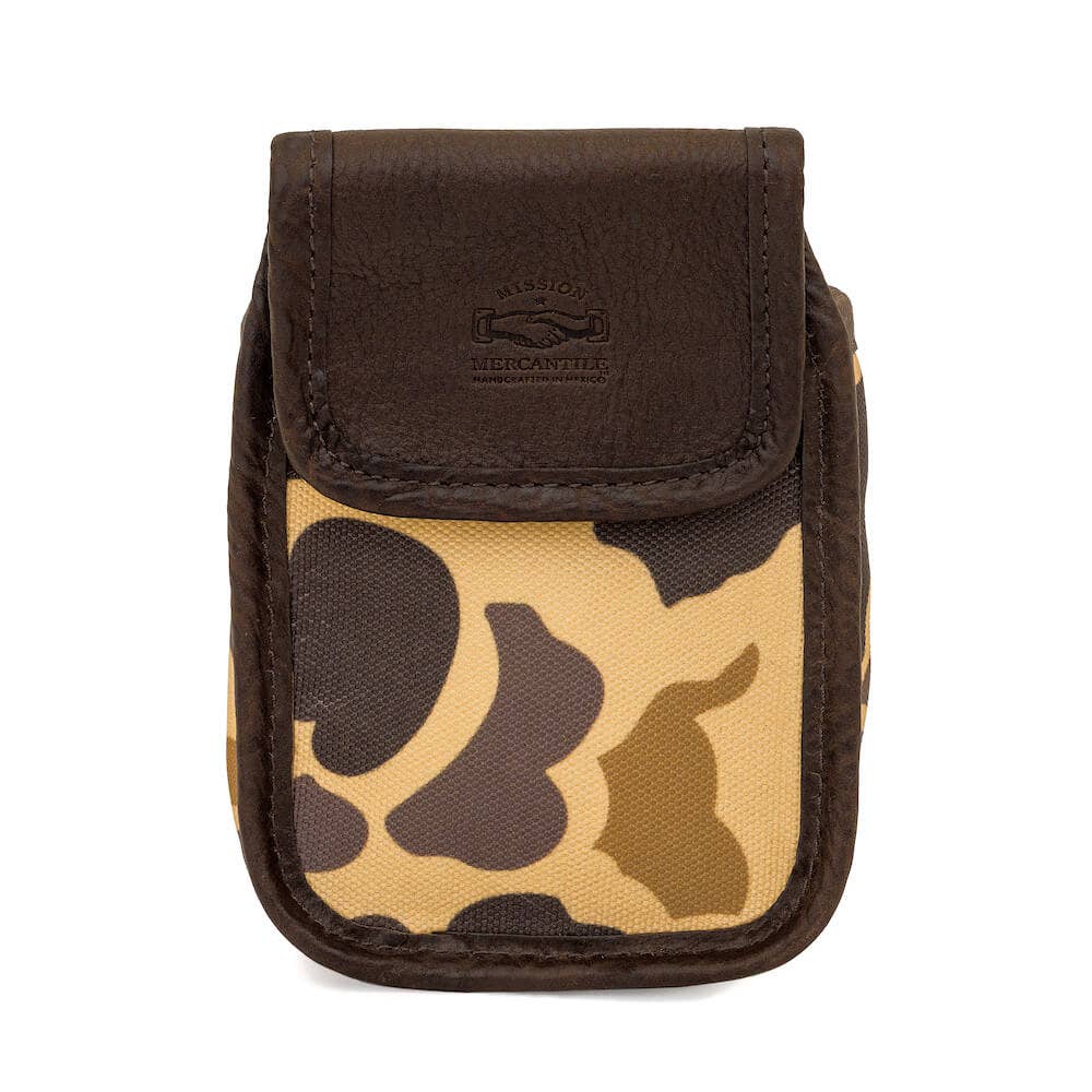 White Wing Waxed Canvas Hunting Single Belt Pouch: Vintage Camo / Smoke