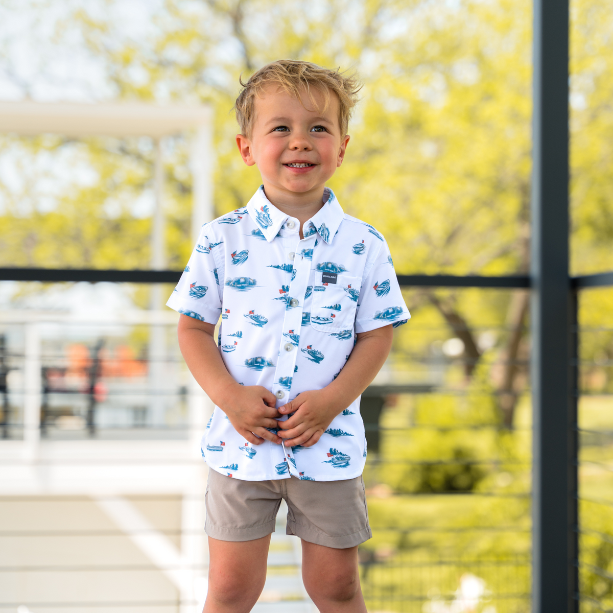 Youth-Performance Button Up-Lake Weekend