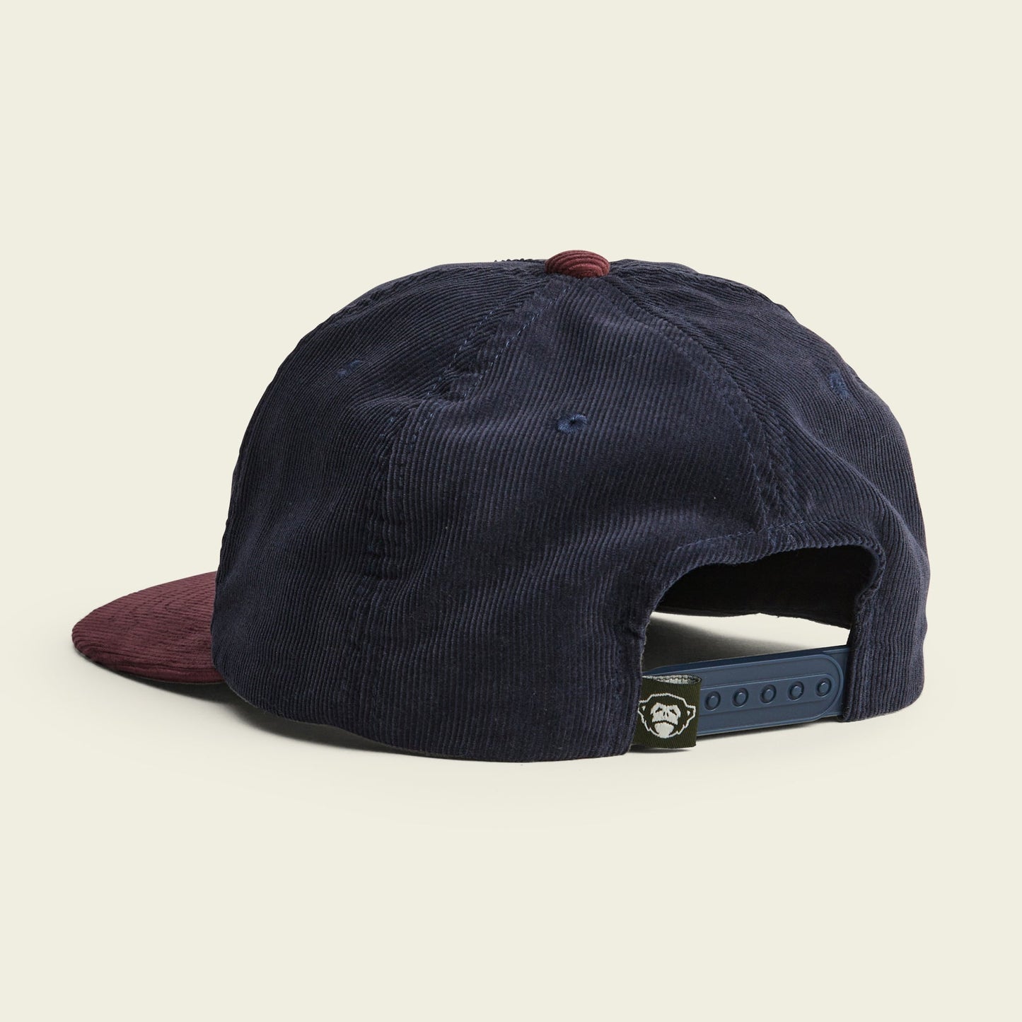 Unstructured Snapback Hats - Howler Script: Navy/Burgundy Cord