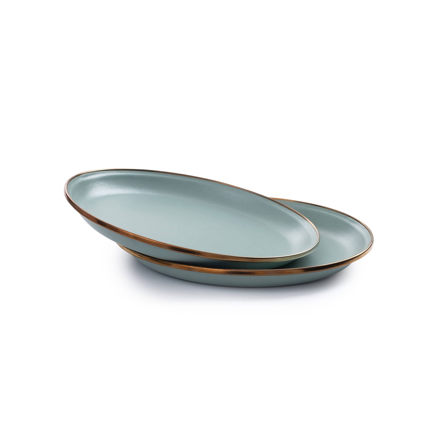 Enamel Deep Plate (Set of 2): Eggshell