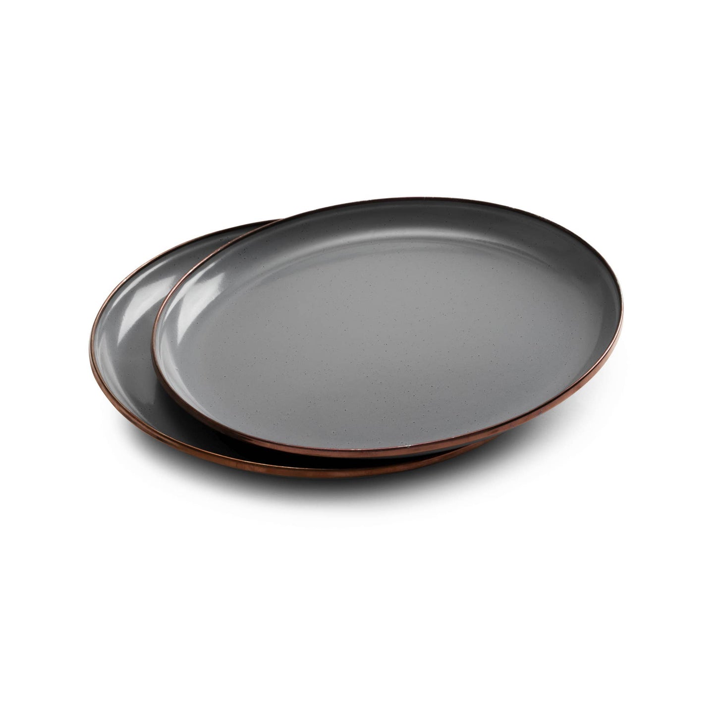 Enamel Deep Plate (Set of 2): Eggshell