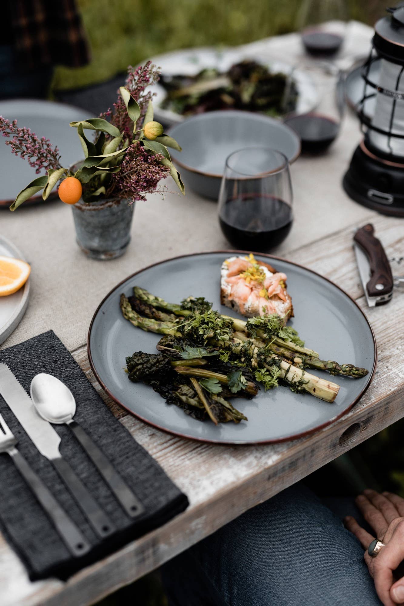 Enamel Deep Plate (Set of 2): Charcoal
