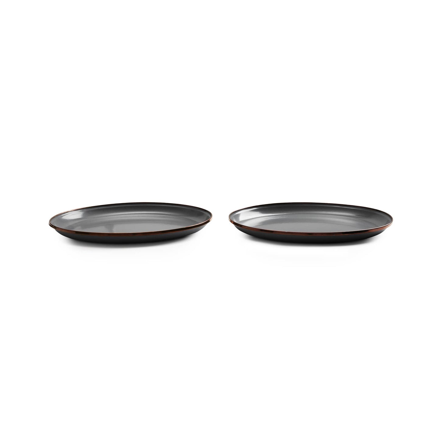 Enamel Deep Plate (Set of 2): Eggshell