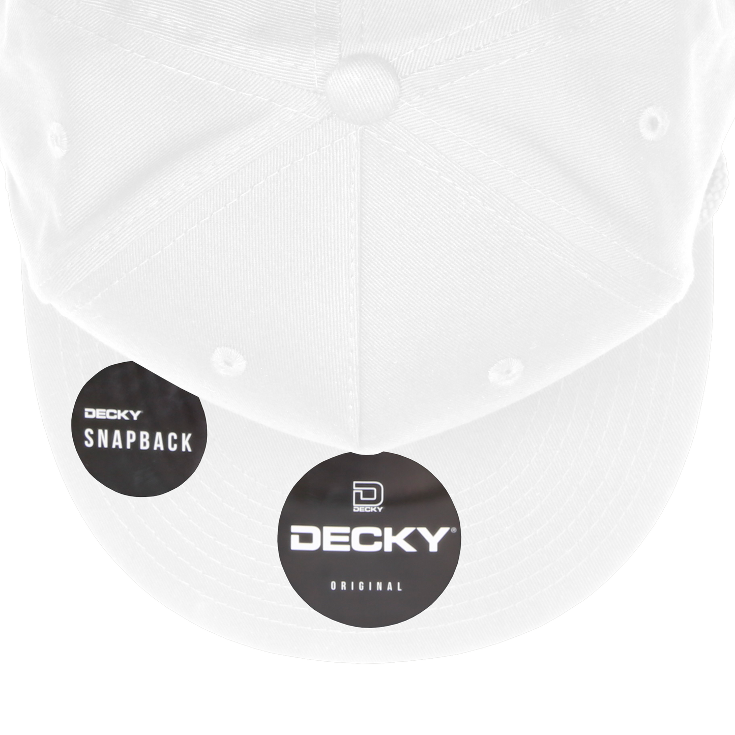 Decky 1041 - Classic Flat Bill Golf Hat with Rope, Snapback: Black