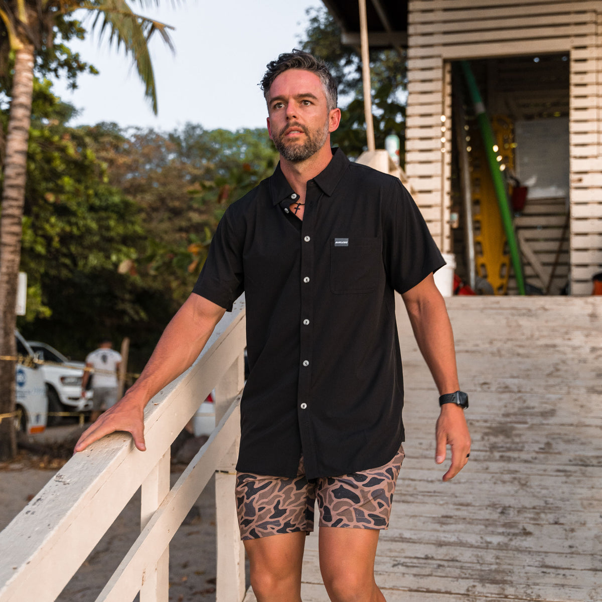 Performance Button Up - Heather Black: XXLarge