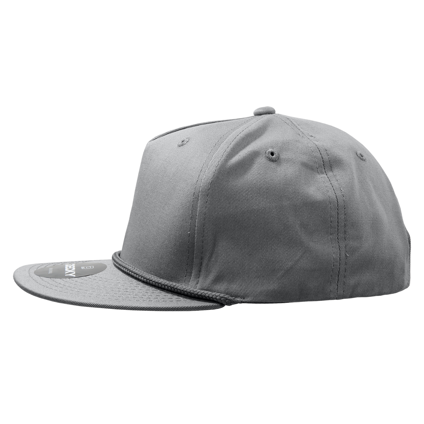 Decky 1041 - Classic Flat Bill Golf Hat with Rope, Snapback: Black