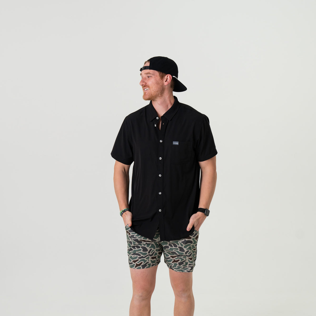 Performance Button Up - Heather Black: XXLarge