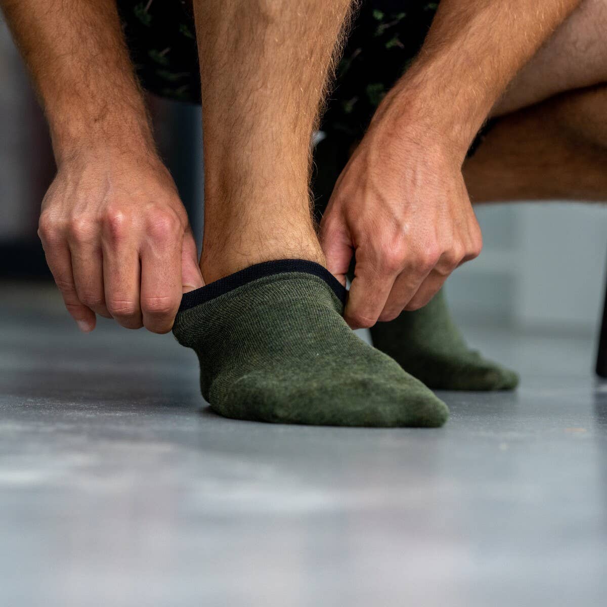 Plain kakhi combed cotton ankle socks