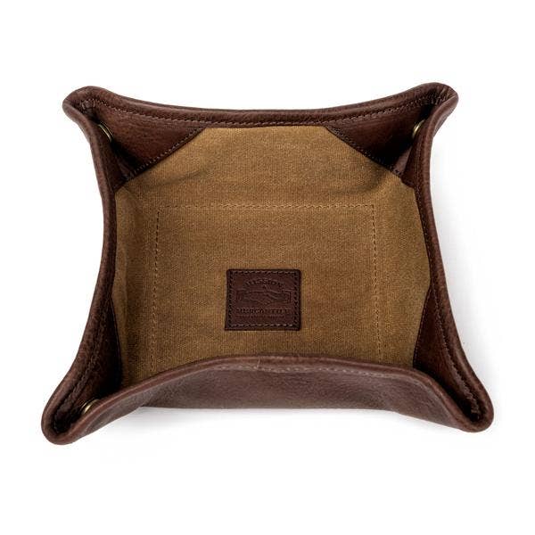 Campaign Waxed Canvas Desk Caddy: Smoke / Brown