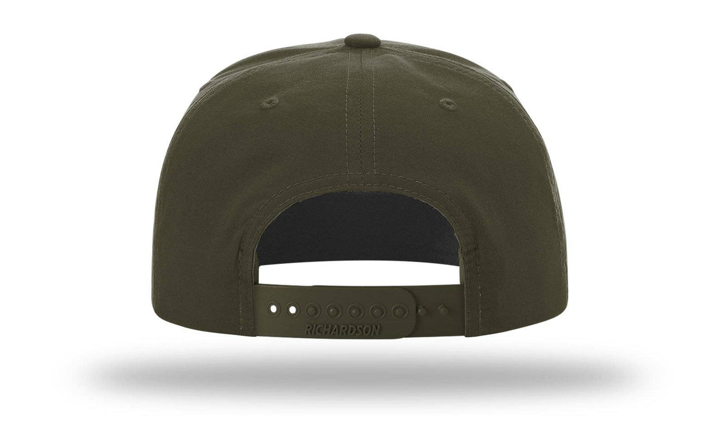 Richardson 256 Grandpa Pinch 5-Panel Hat, Rope Cap, Umpqua: Red/White