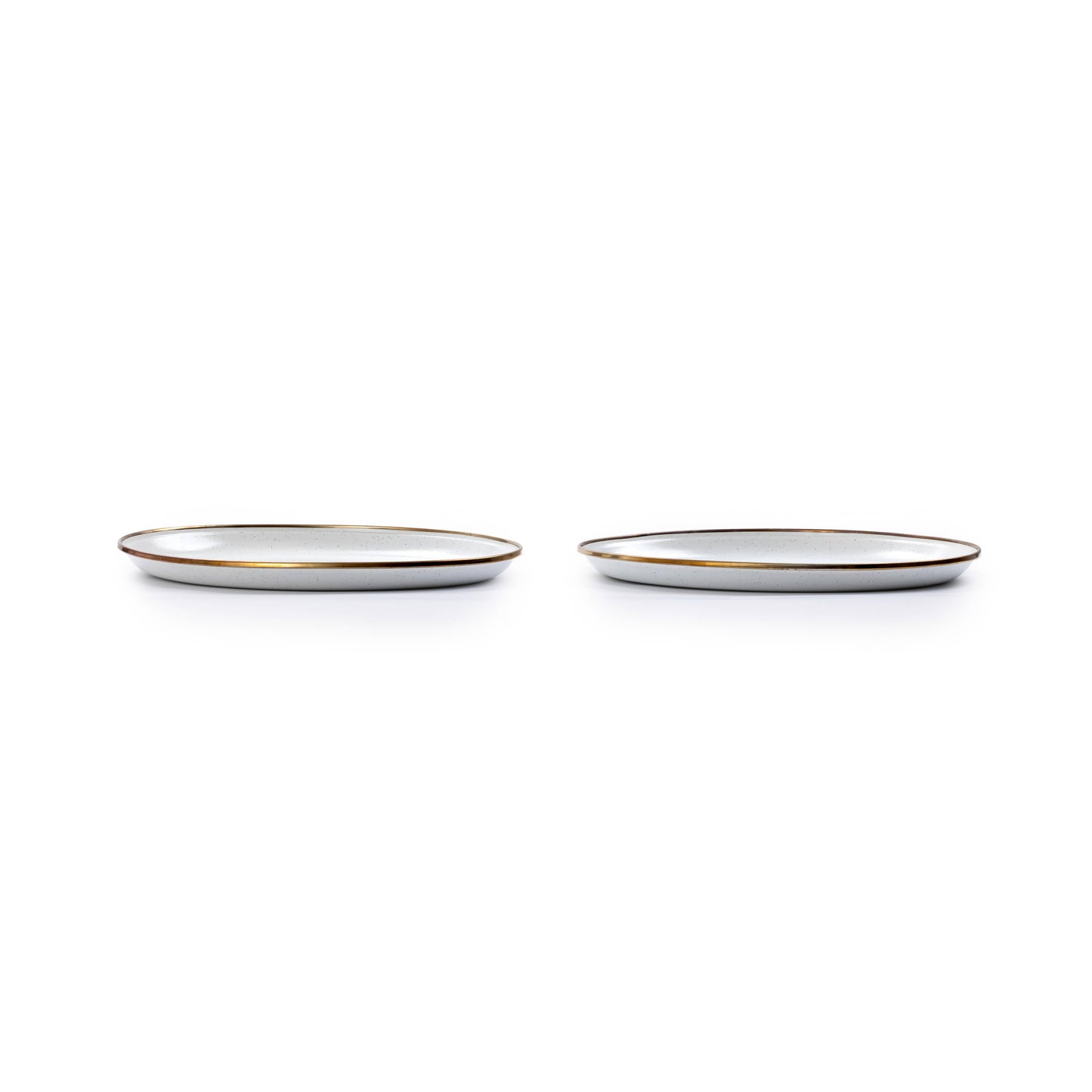 Enamel Deep Plate (Set of 2): Eggshell