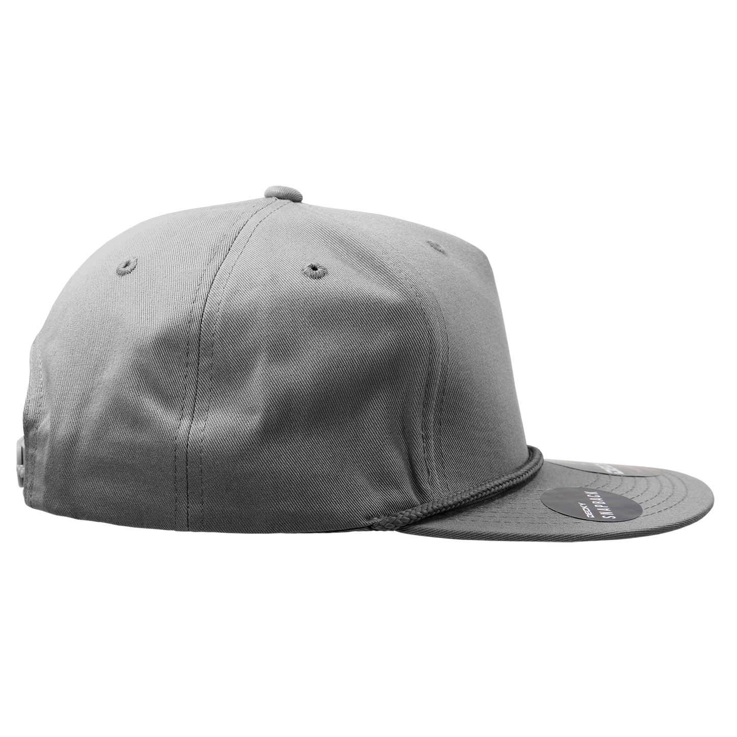 Decky 1041 - Classic Flat Bill Golf Hat with Rope, Snapback: Black