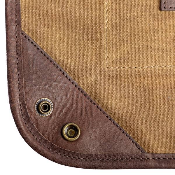 Campaign Waxed Canvas Desk Caddy: Hickory / Navy