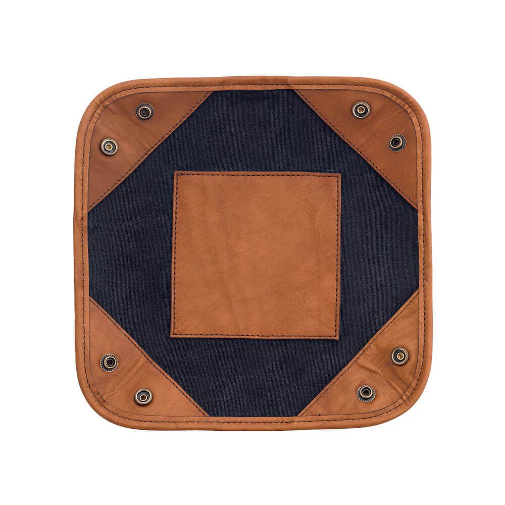 Campaign Waxed Canvas Desk Caddy: Hickory / Navy