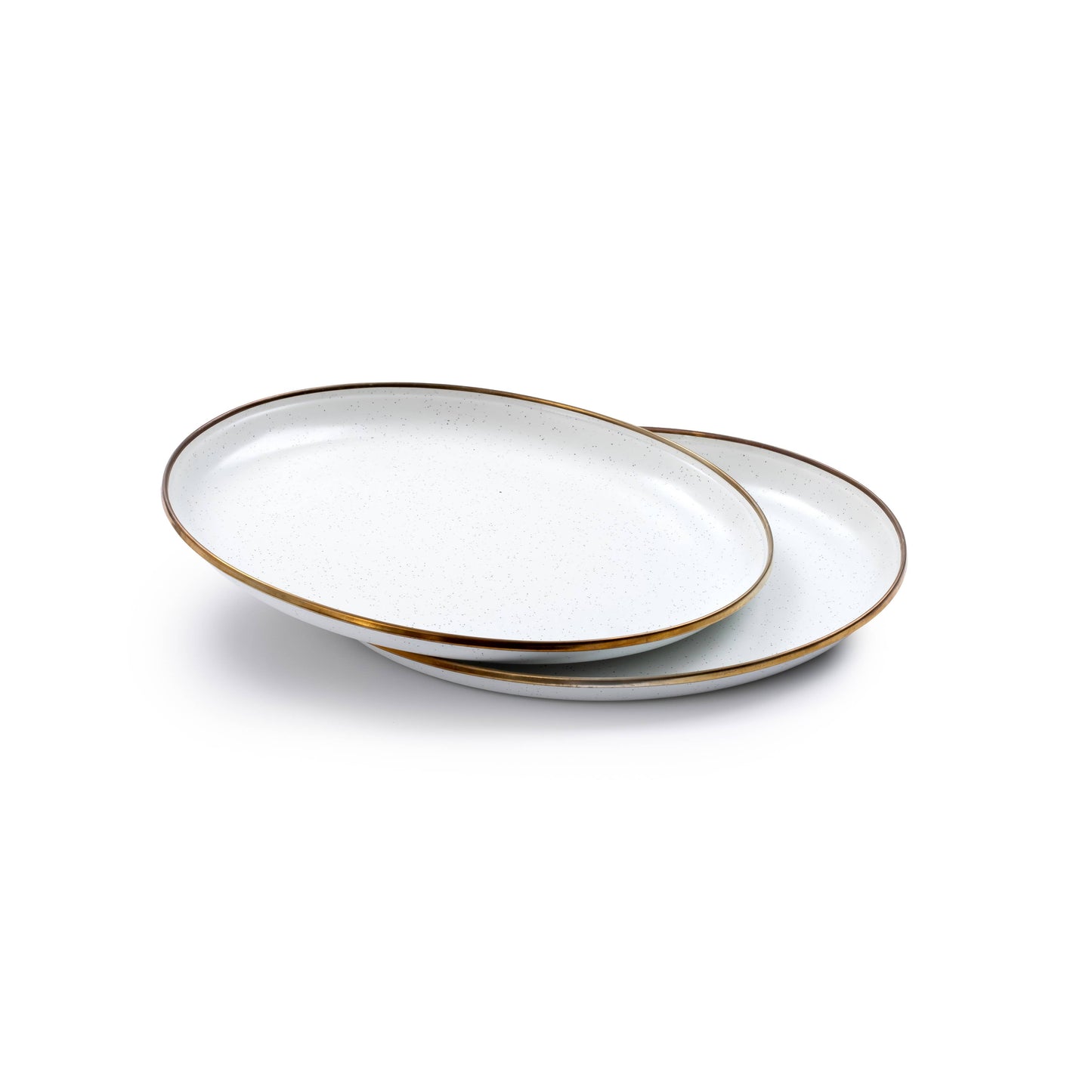Enamel Deep Plate (Set of 2): Charcoal