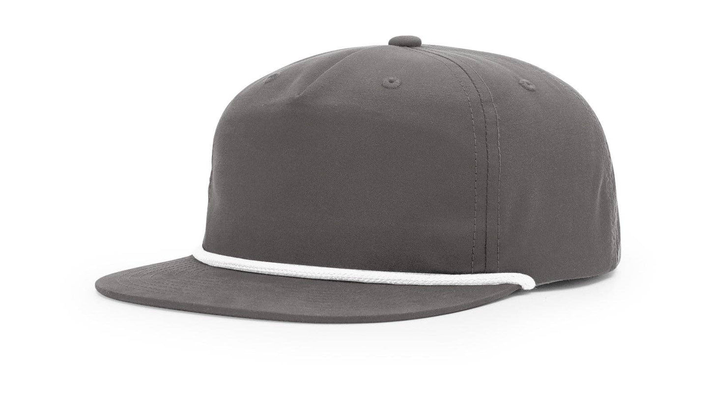 Richardson 256 Grandpa Pinch 5-Panel Hat, Rope Cap, Umpqua: Red/White