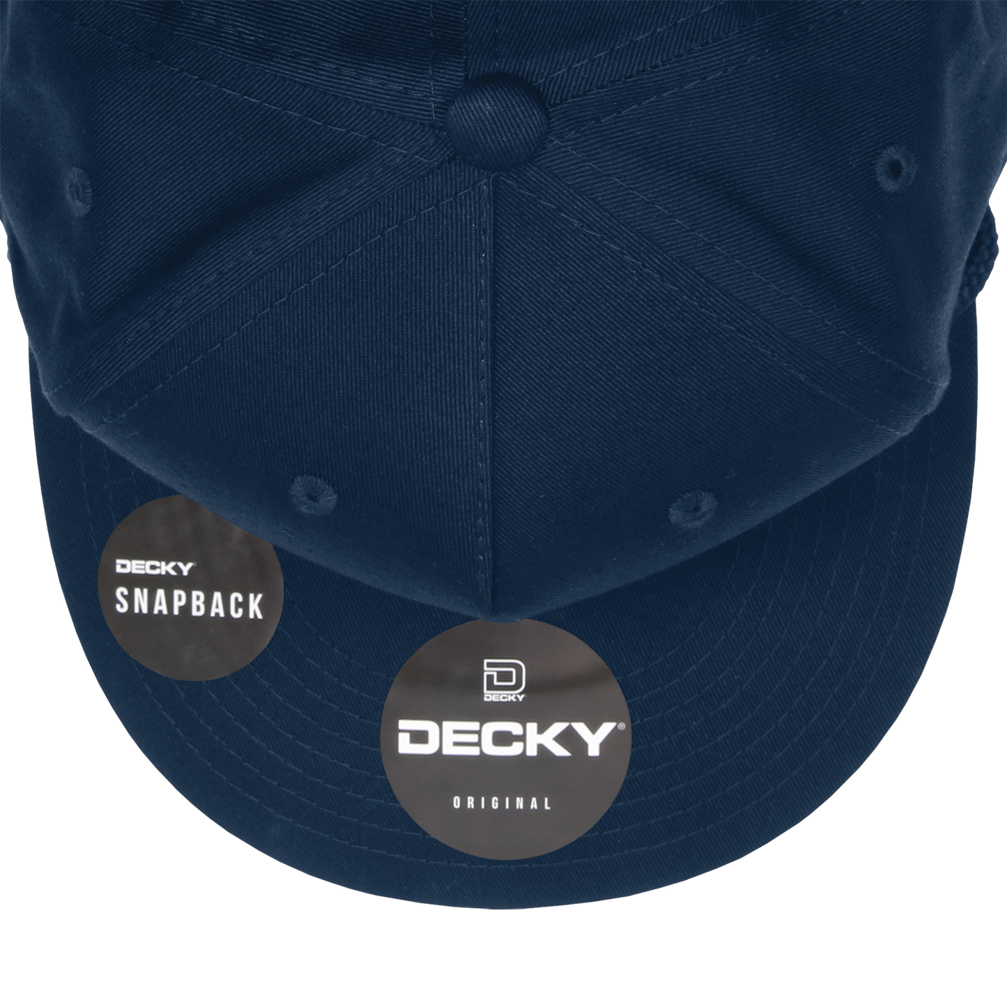 Decky 1041 - Classic Flat Bill Golf Hat with Rope, Snapback: Black