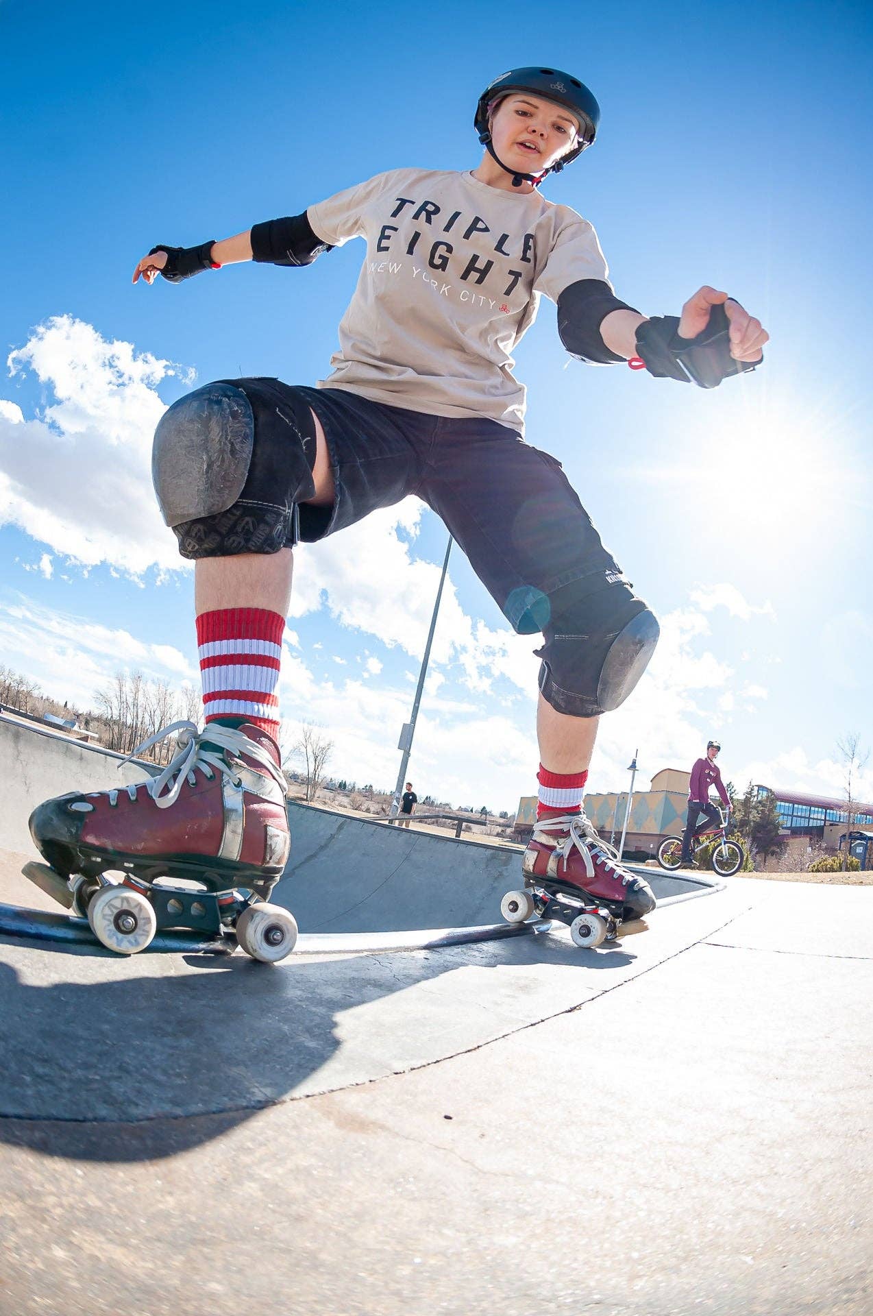 White Striped Socks | Red: Red / Crew / L/XL