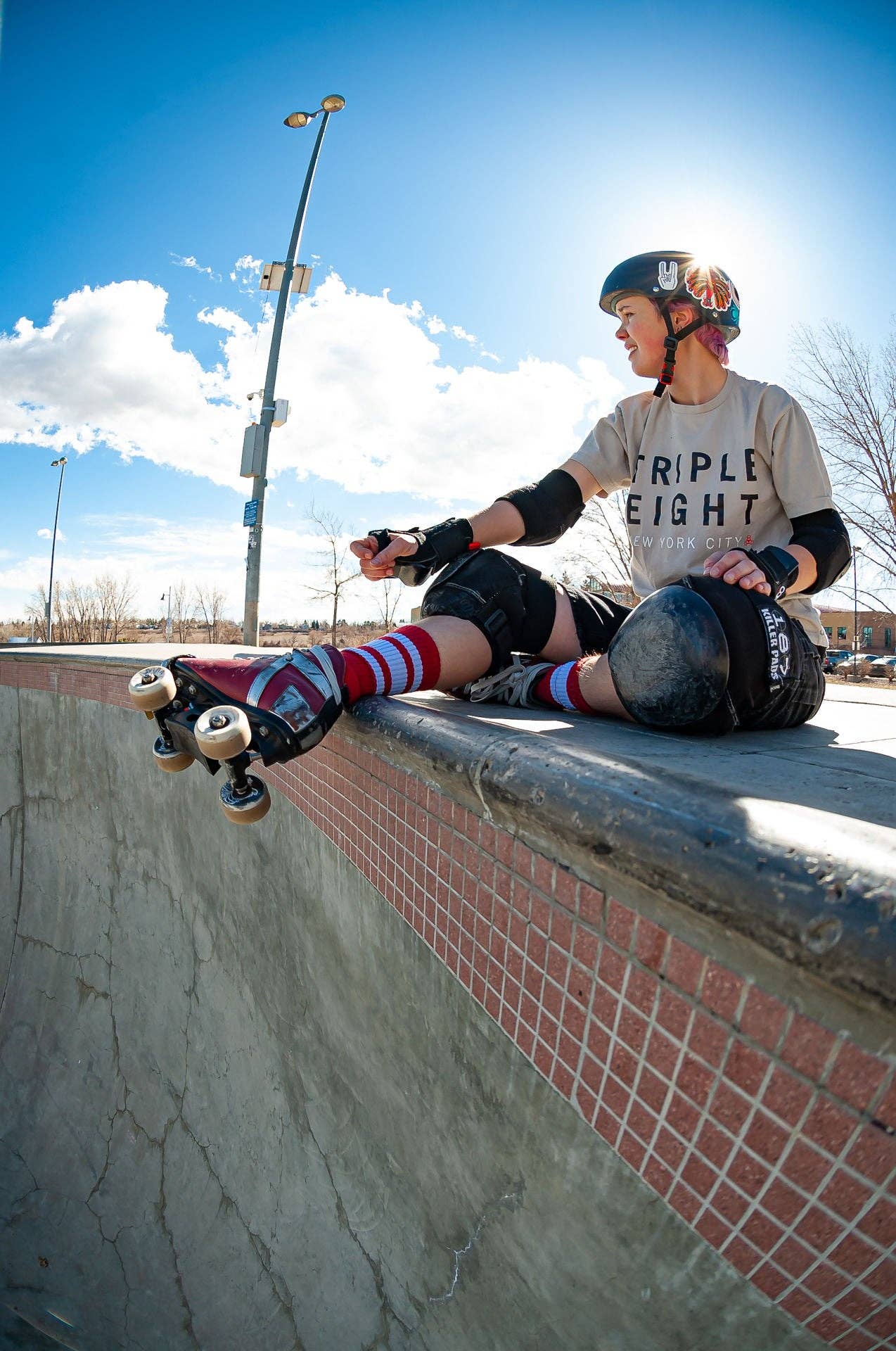 White Striped Socks | Red: Red / Crew / L/XL