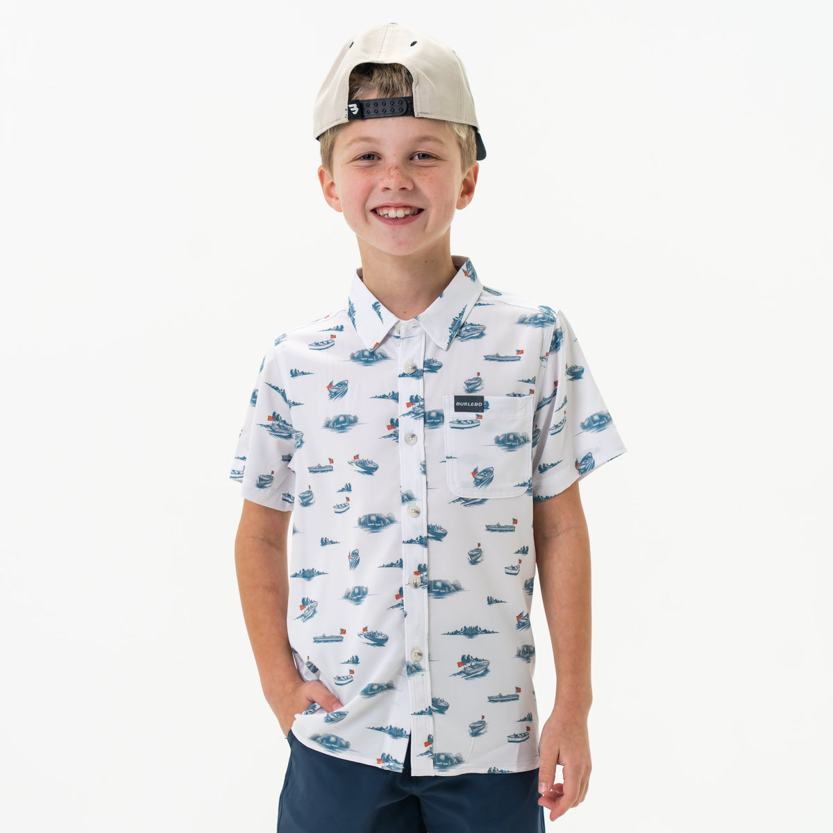 Youth-Performance Button Up-Lake Weekend