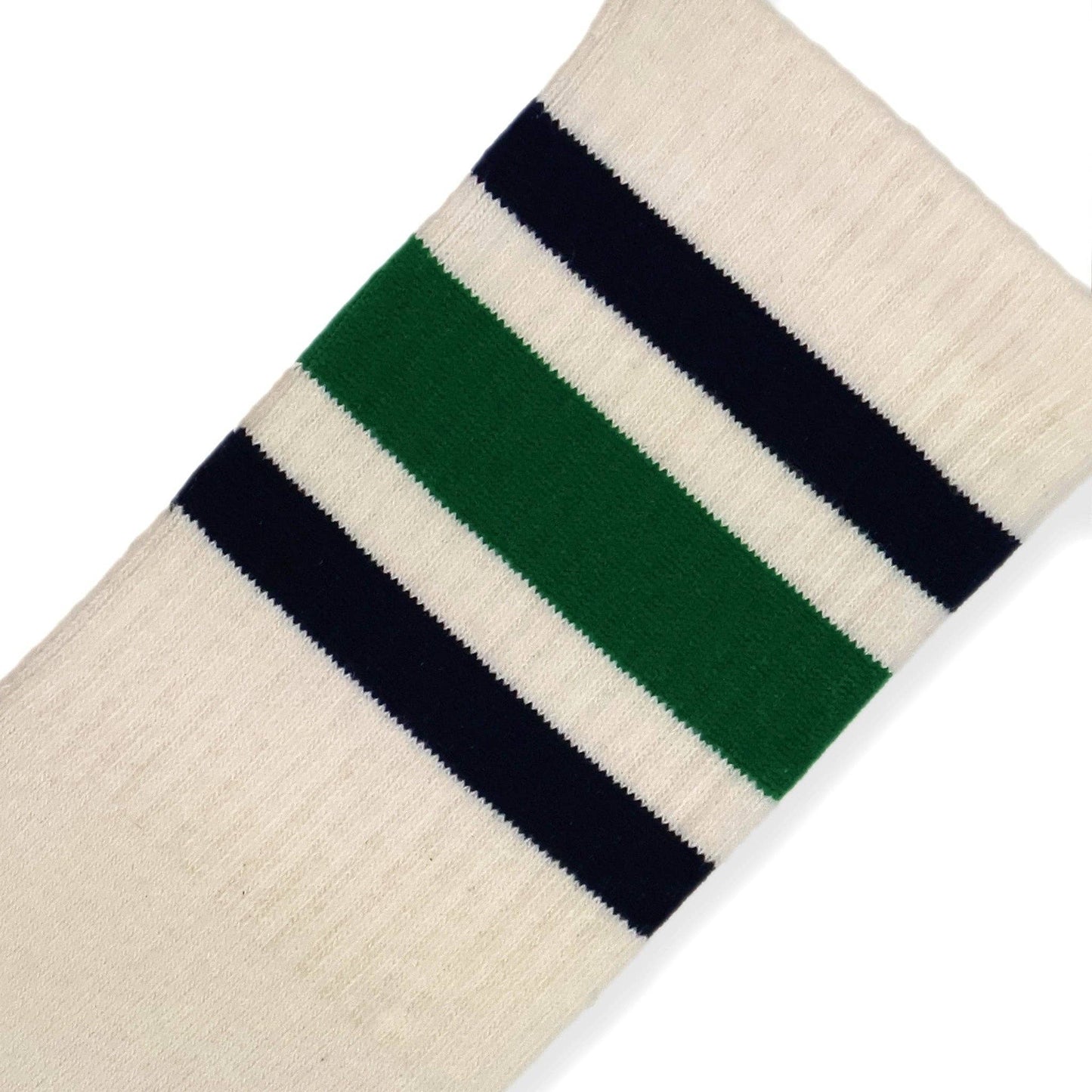 SOCCO Naturals | Navy & Kelly Green Striped: Natural / Crew / L/XL