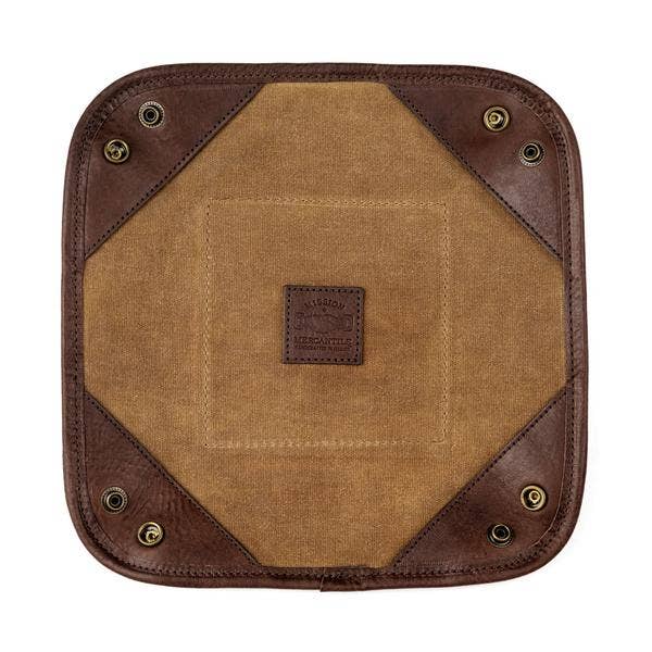 Campaign Waxed Canvas Desk Caddy: Hickory / Navy