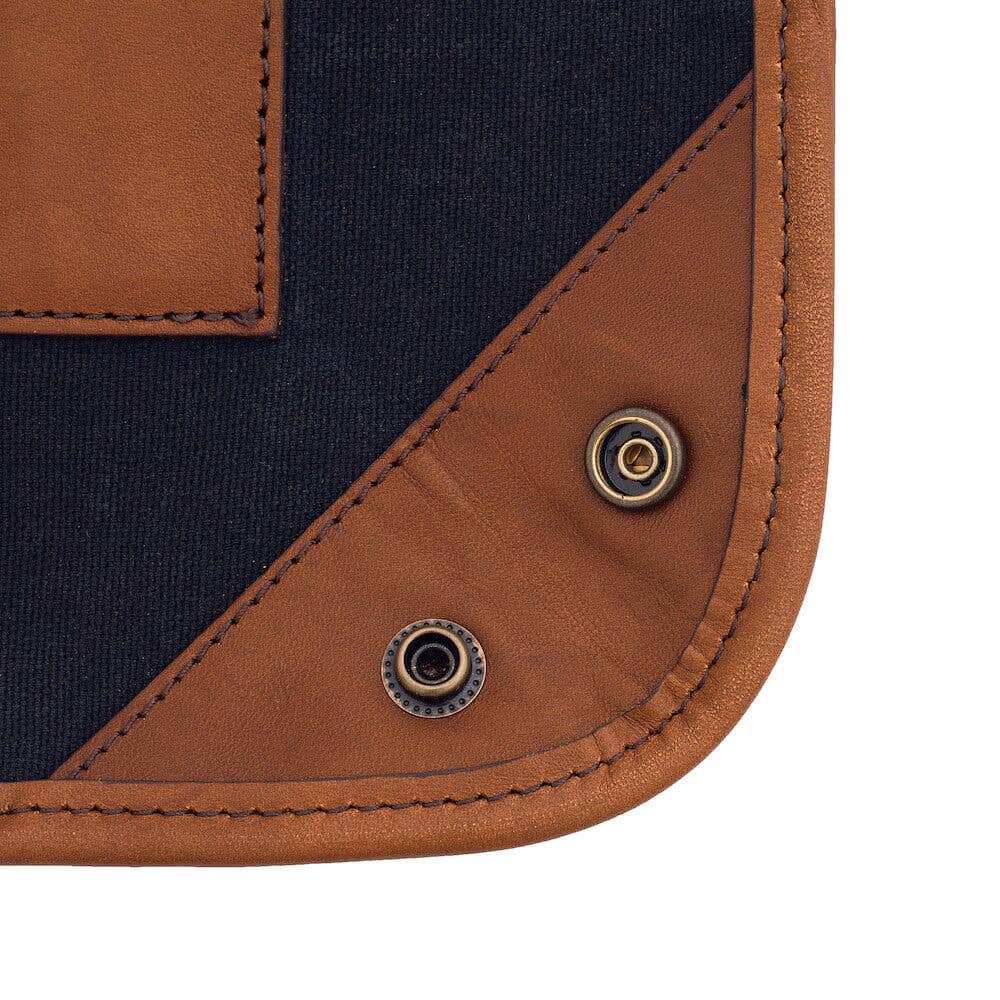 Campaign Waxed Canvas Desk Caddy: Hickory / Navy