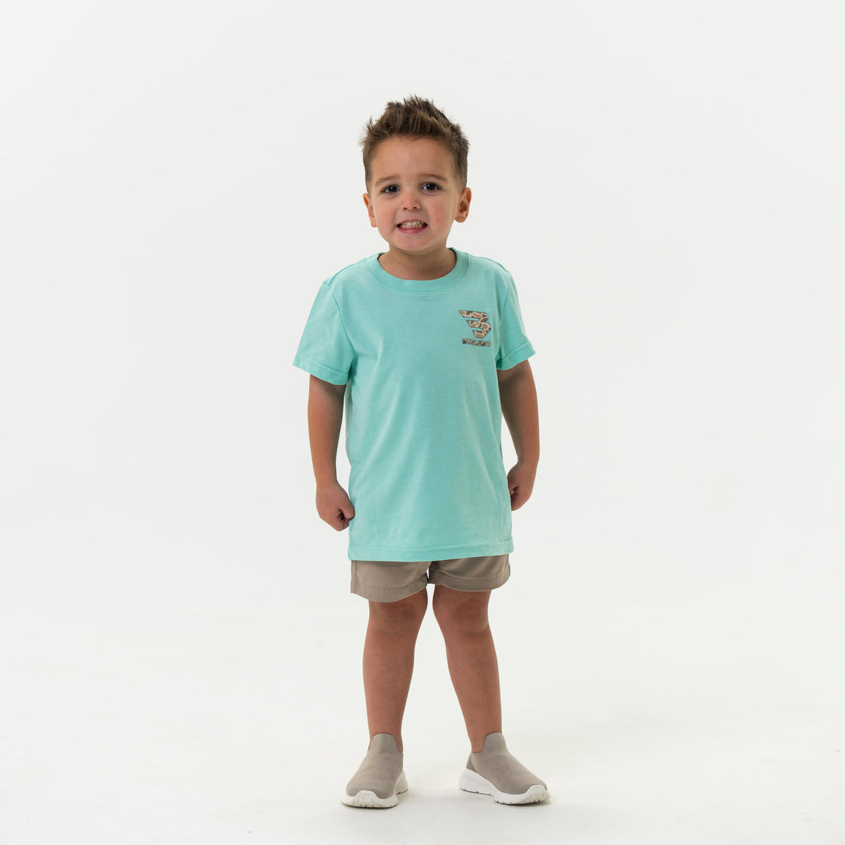 Youth Tee-Mallard Camo Dog-Island Reef