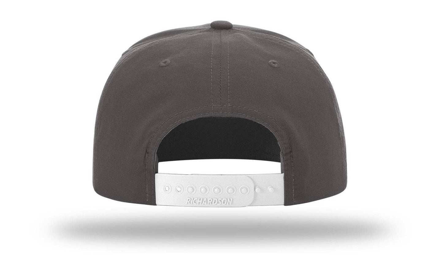 Richardson 256 Grandpa Pinch 5-Panel Hat, Rope Cap, Umpqua: Red/White