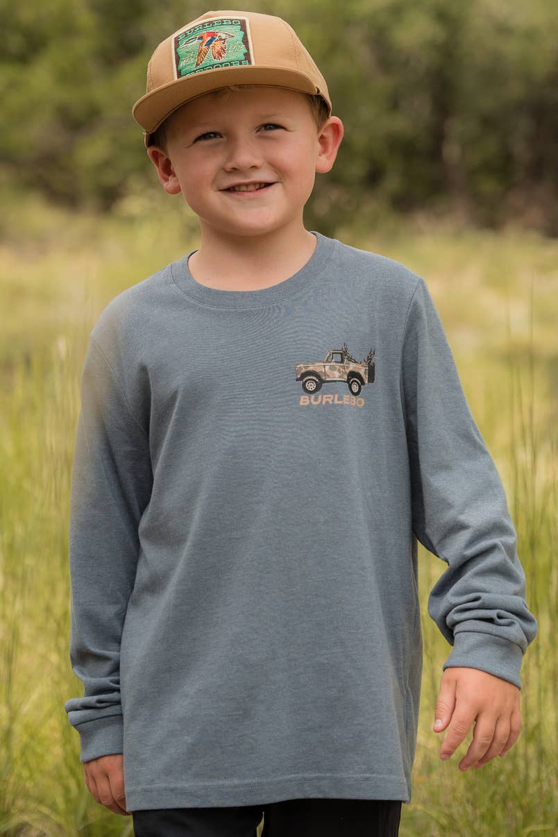 Youth - Loaded Down Bronco - L/S - Heather Blue Jean: Large (10-12)