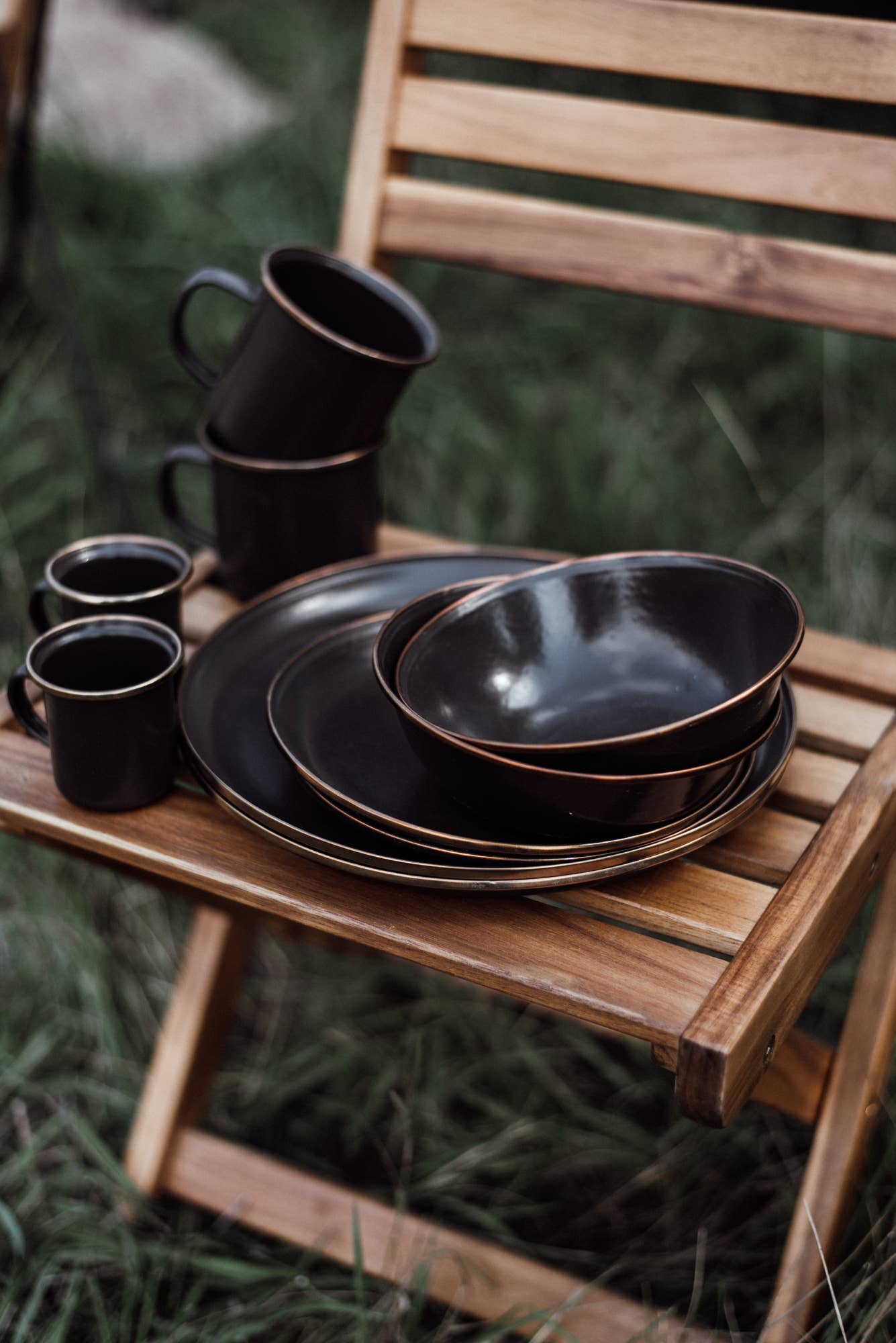 Enamel Espresso Cup (Set of 2): Slate Grey