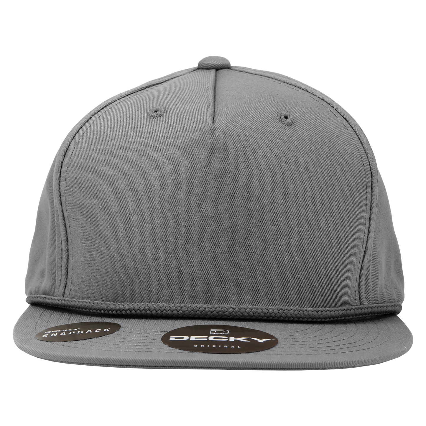 Decky 1041 - Classic Flat Bill Golf Hat with Rope, Snapback: Black