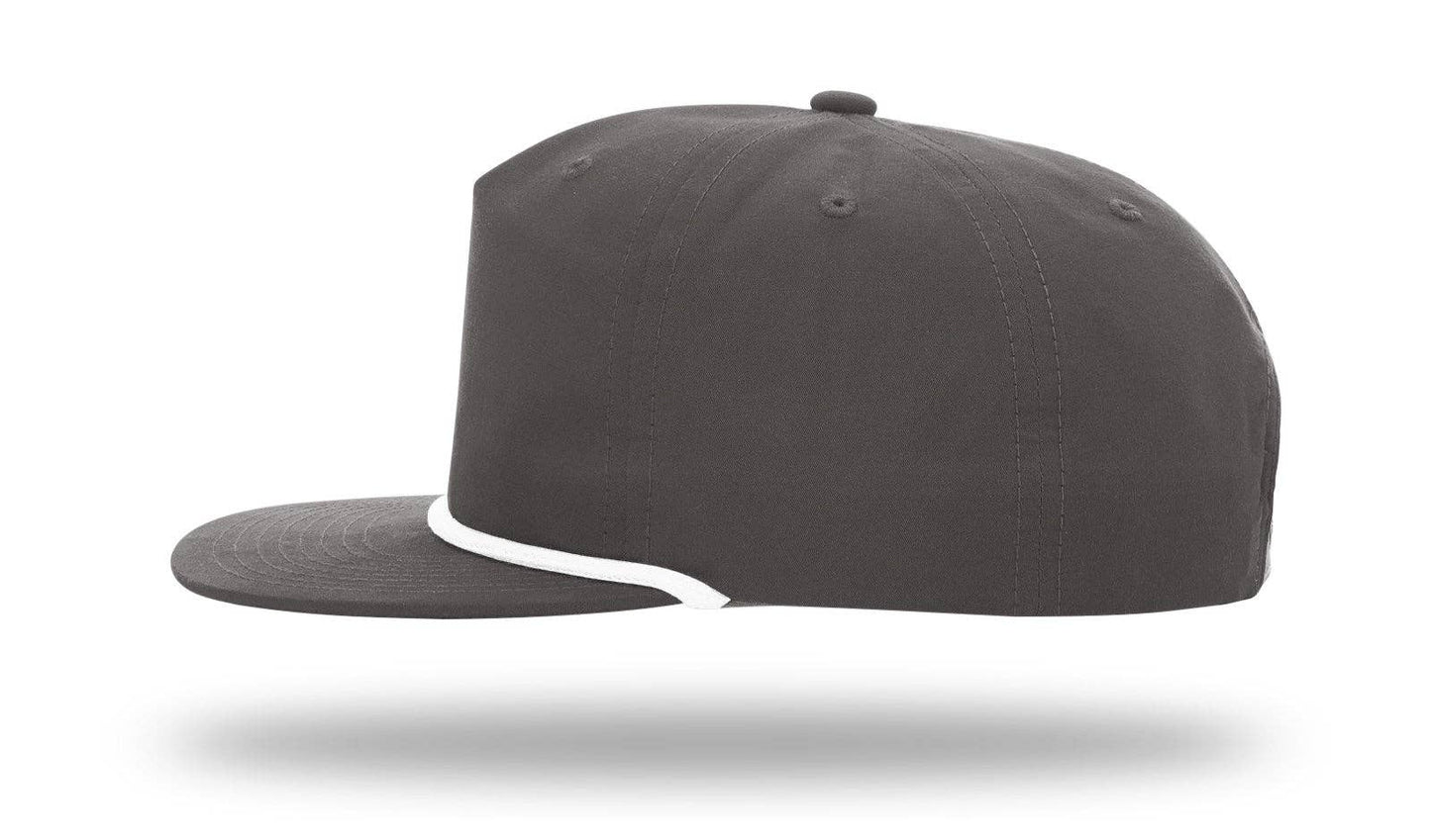 Richardson 256 Grandpa Pinch 5-Panel Hat, Rope Cap, Umpqua: Red/White