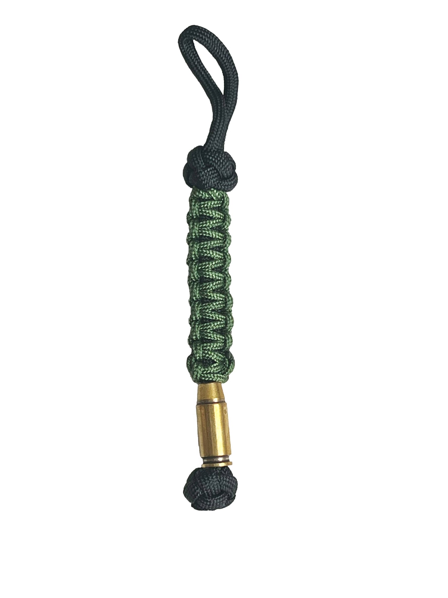 Tactical Lanyard, Green w/ Brass Bullet