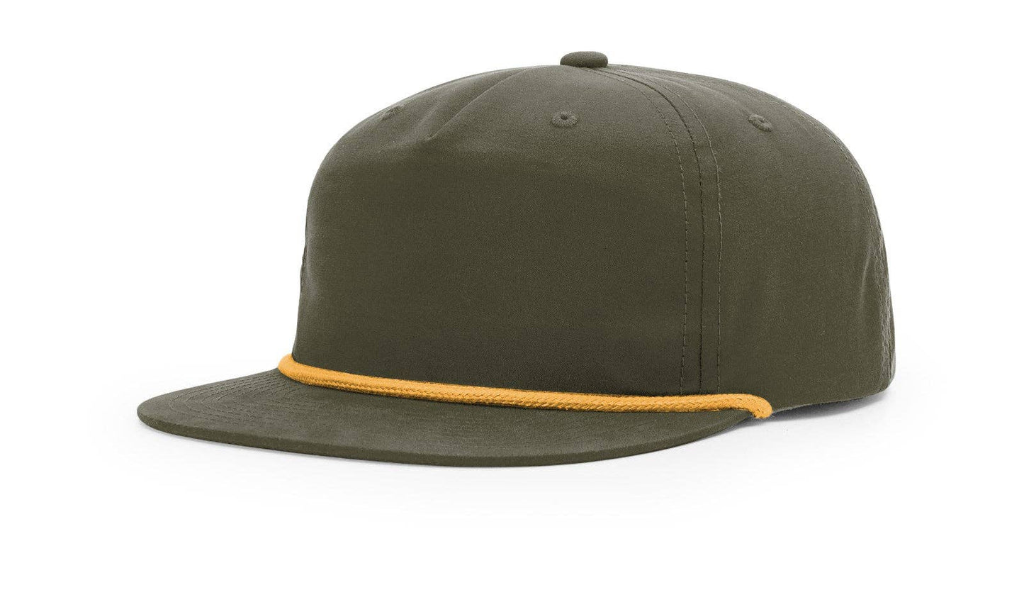 Richardson 256 Grandpa Pinch 5-Panel Hat, Rope Cap, Umpqua: Red/White