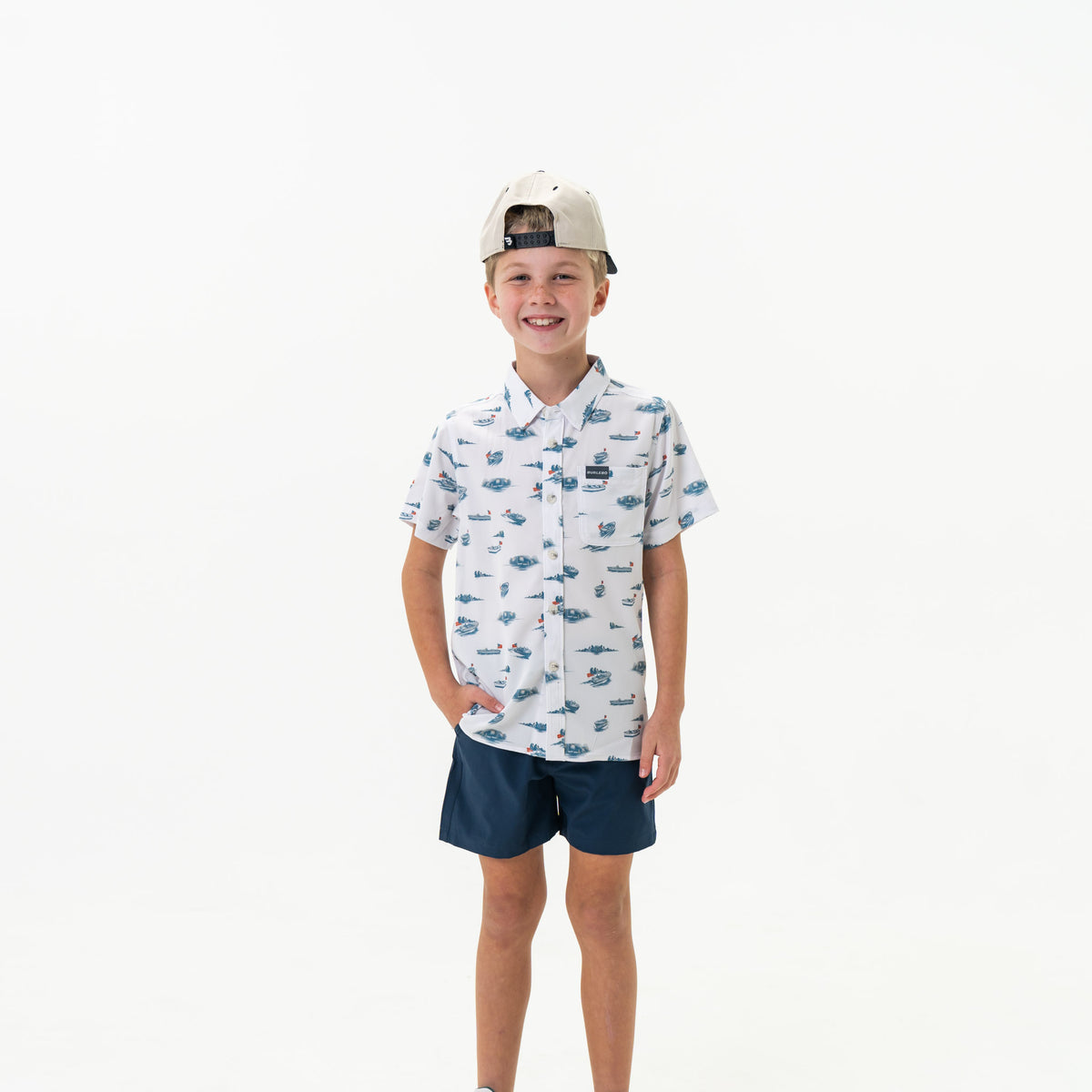 Youth-Performance Button Up-Lake Weekend