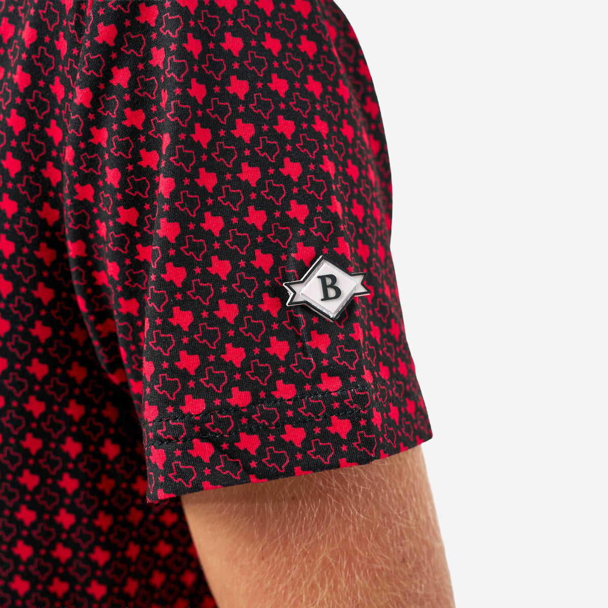 Youth Performance Polo - Texas-Black and Red