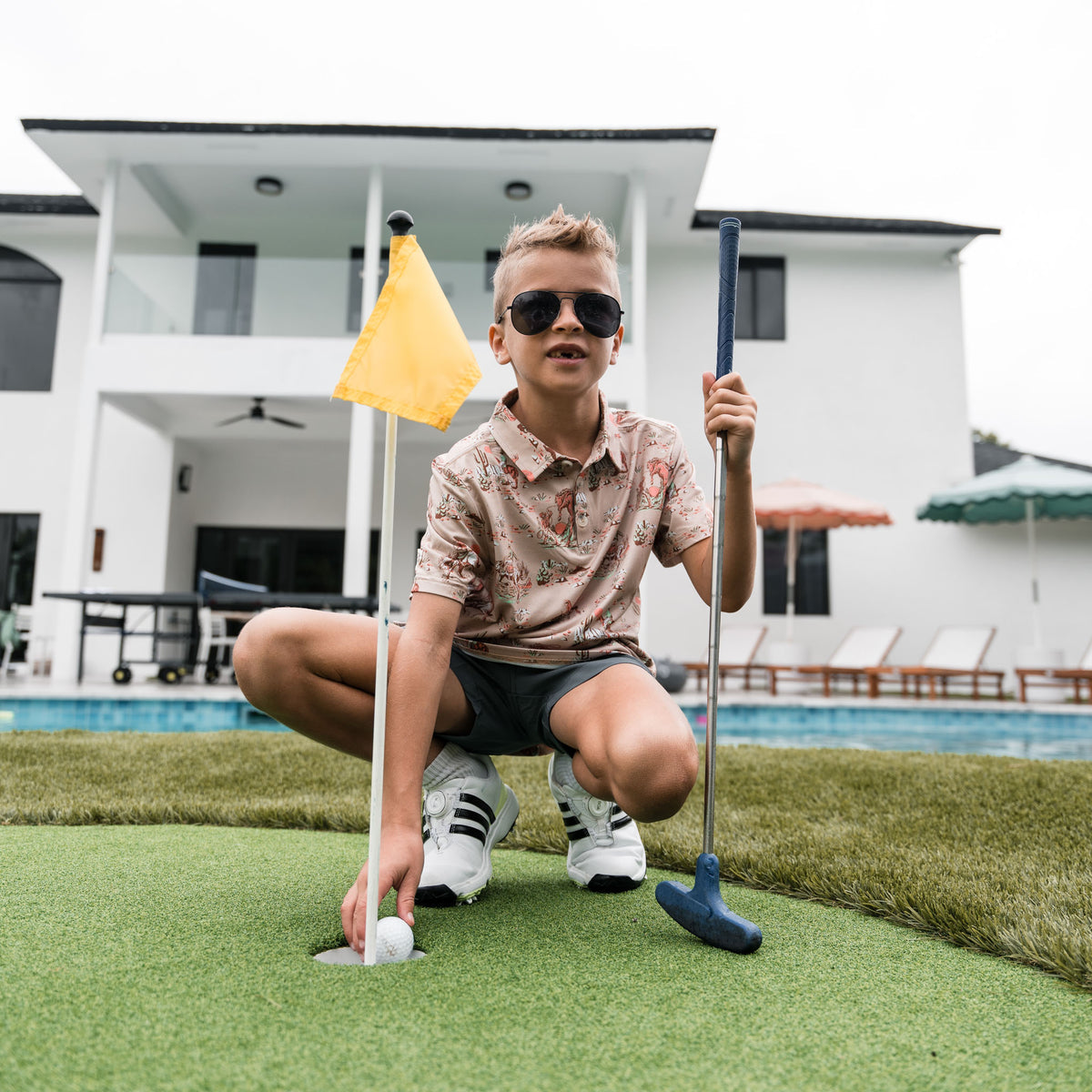 Youth-Performance Polo-Cowboy Up Khakis