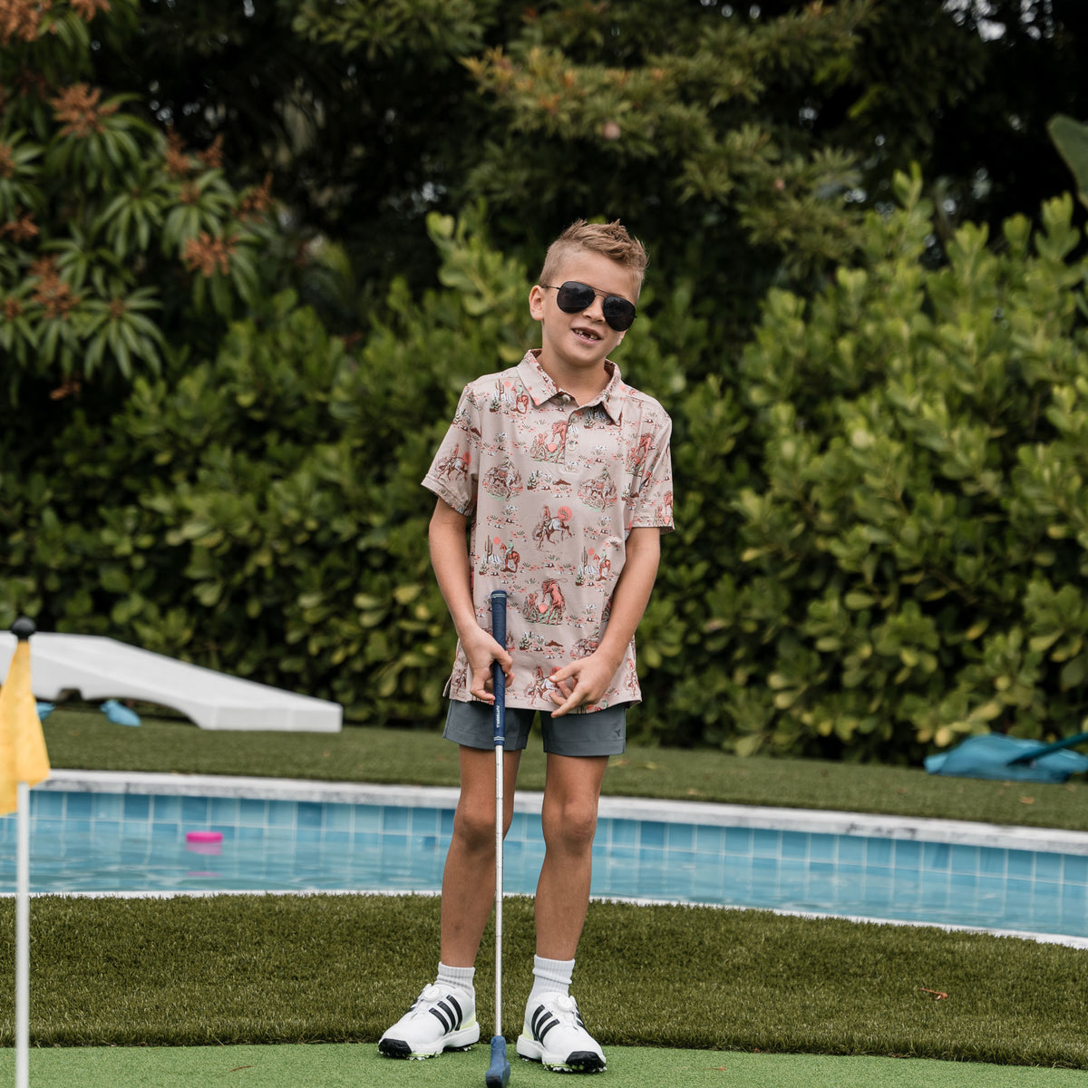 Youth-Performance Polo-Cowboy Up Khakis