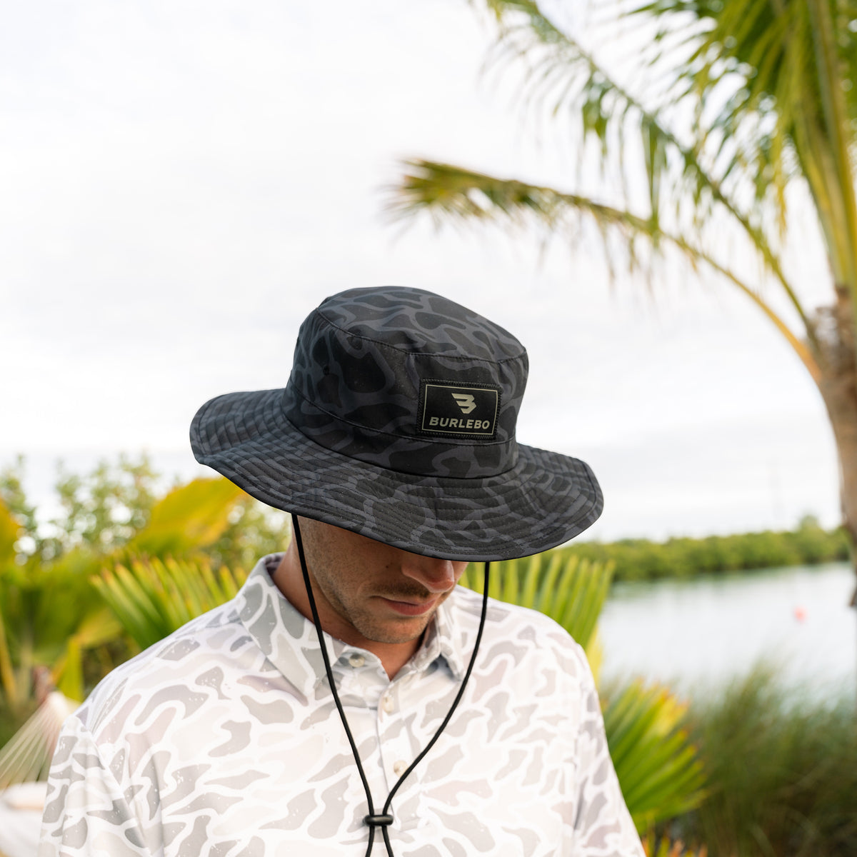 Bucket Hat-Black Camo