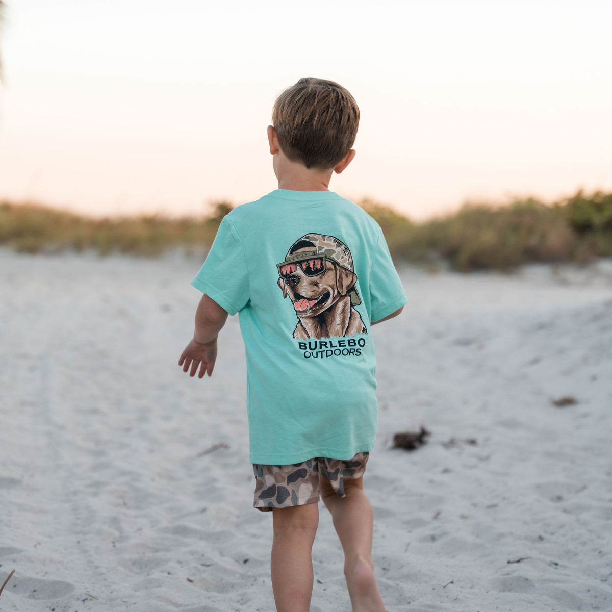 Youth Tee-Mallard Camo Dog-Island Reef