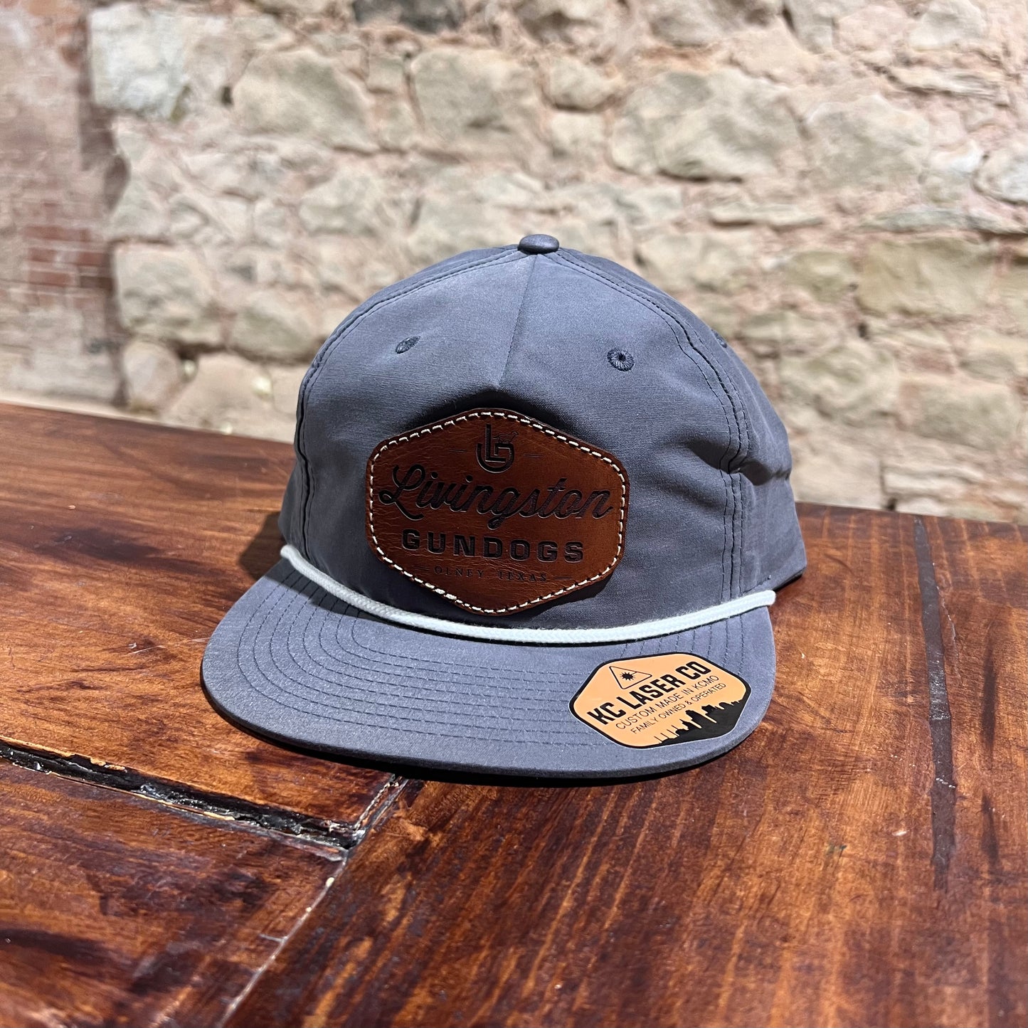 Livingston Gundogs Leather Patch Rope Hat - charcoal diamond