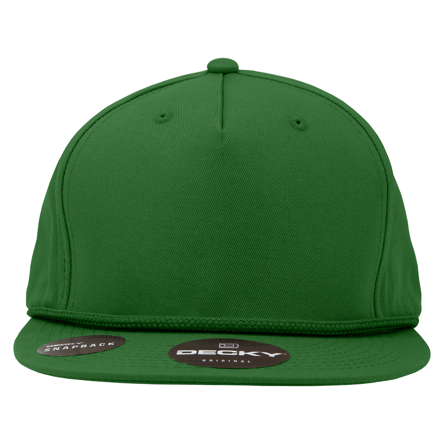 Decky 1041 - Classic Flat Bill Golf Hat with Rope, Snapback: Black