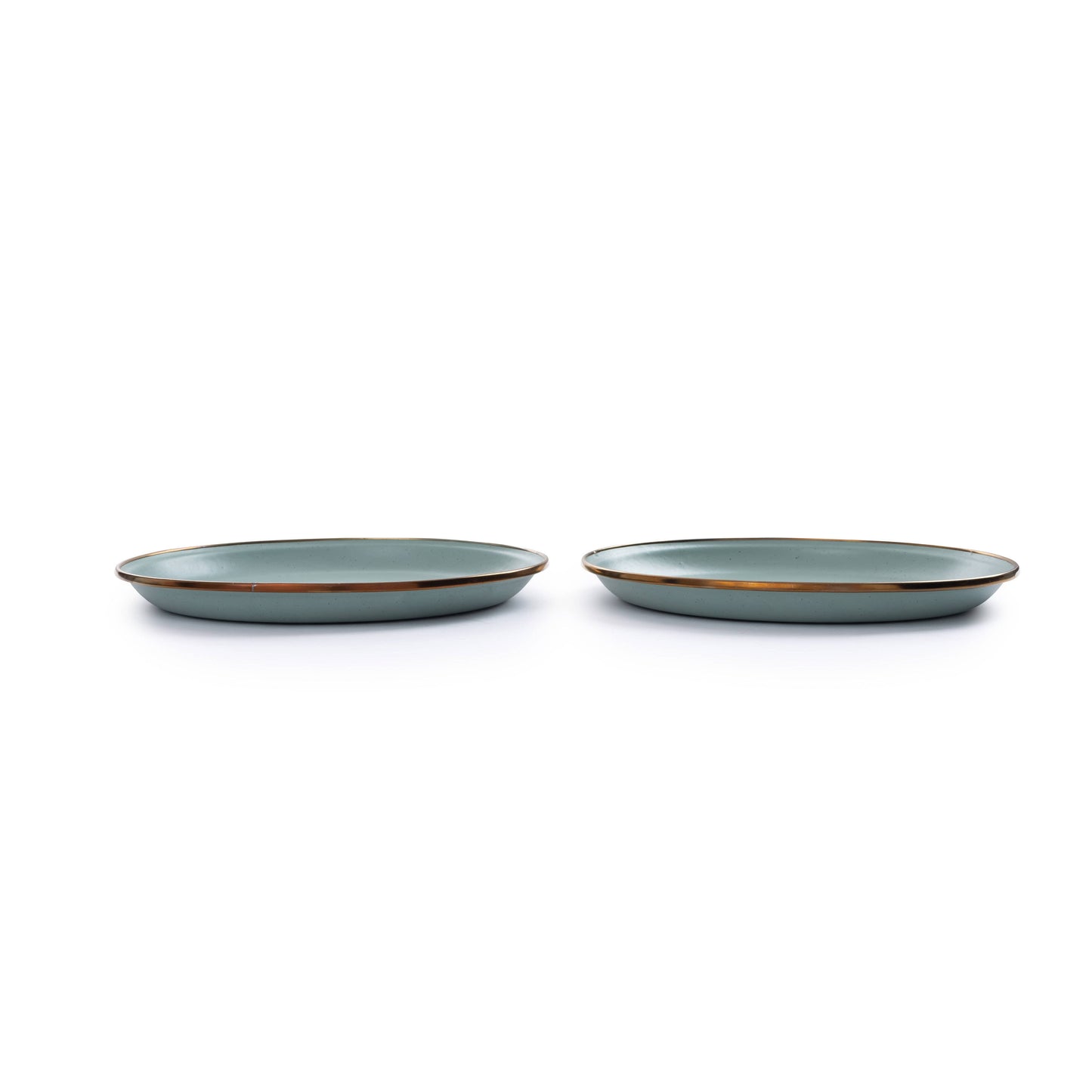 Enamel Deep Plate (Set of 2): Eggshell