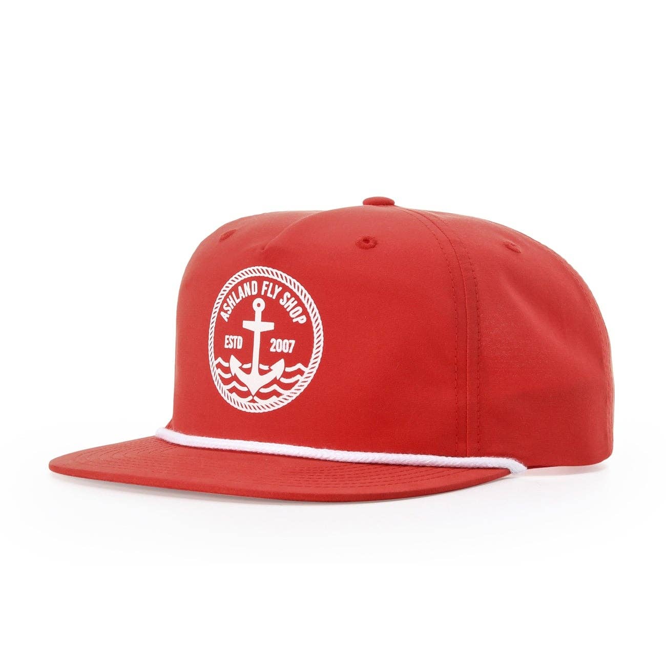 Richardson 256 Grandpa Pinch 5-Panel Hat, Rope Cap, Umpqua: Red/White