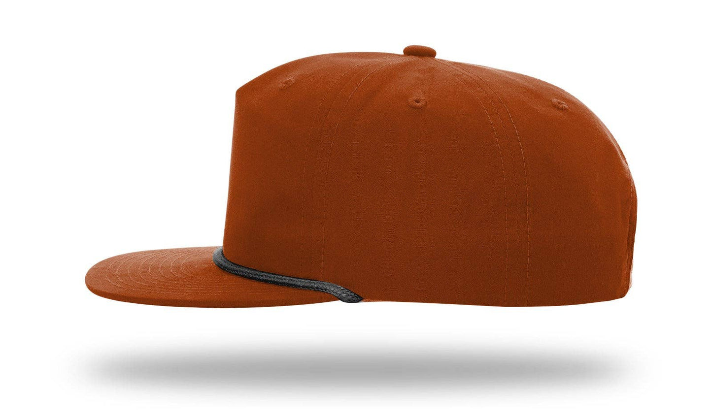 Richardson 256 Grandpa Pinch 5-Panel Hat, Rope Cap, Umpqua: Red/White