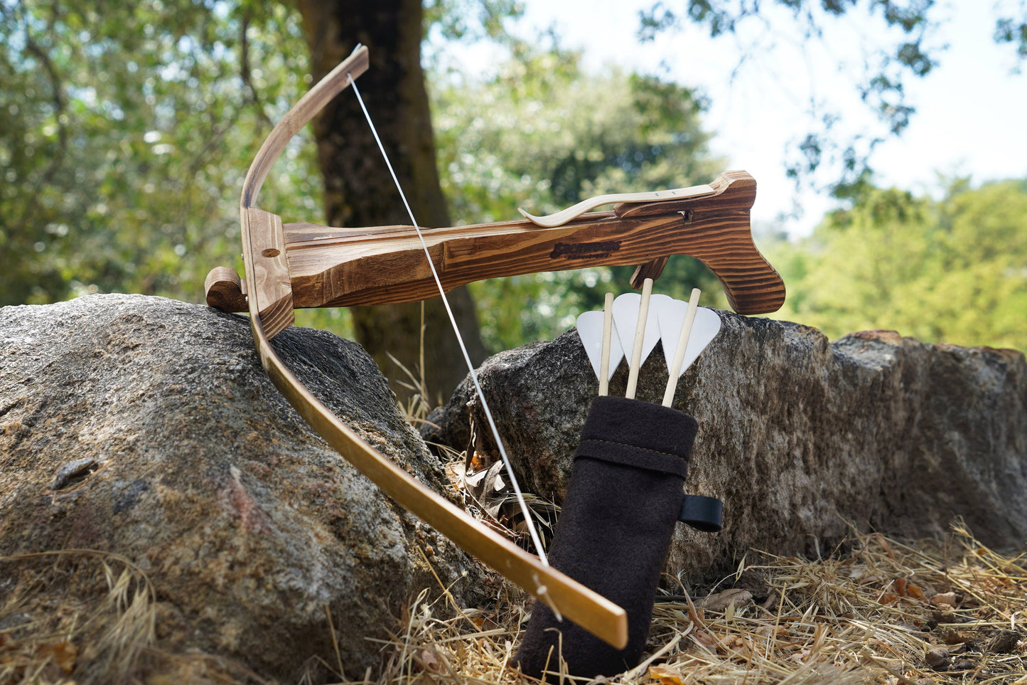 Toy Crossbow with Bolts & Felt Quiver: 32"