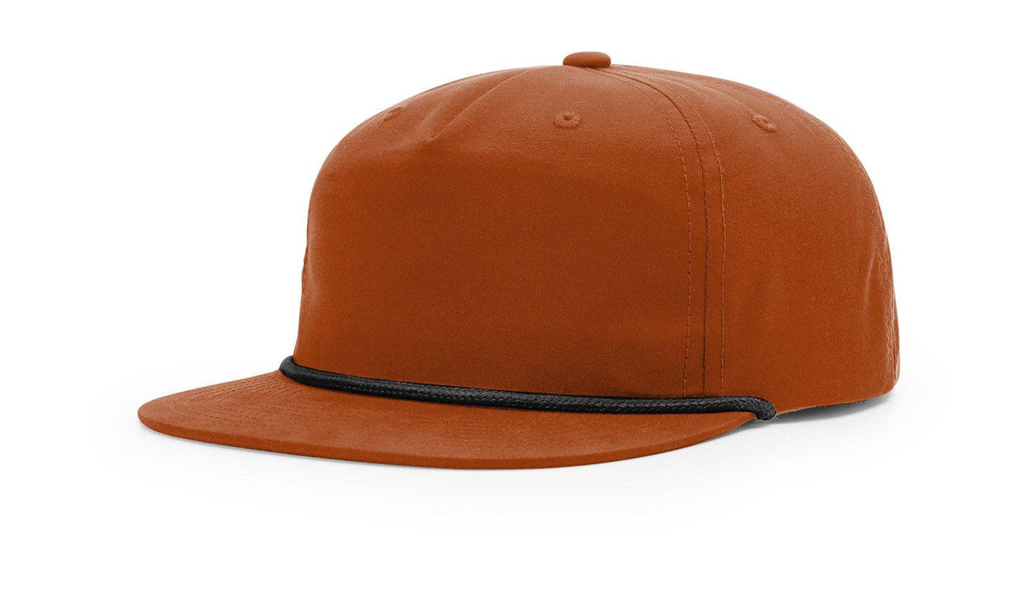 Richardson 256 Grandpa Pinch 5-Panel Hat, Rope Cap, Umpqua: Red/White