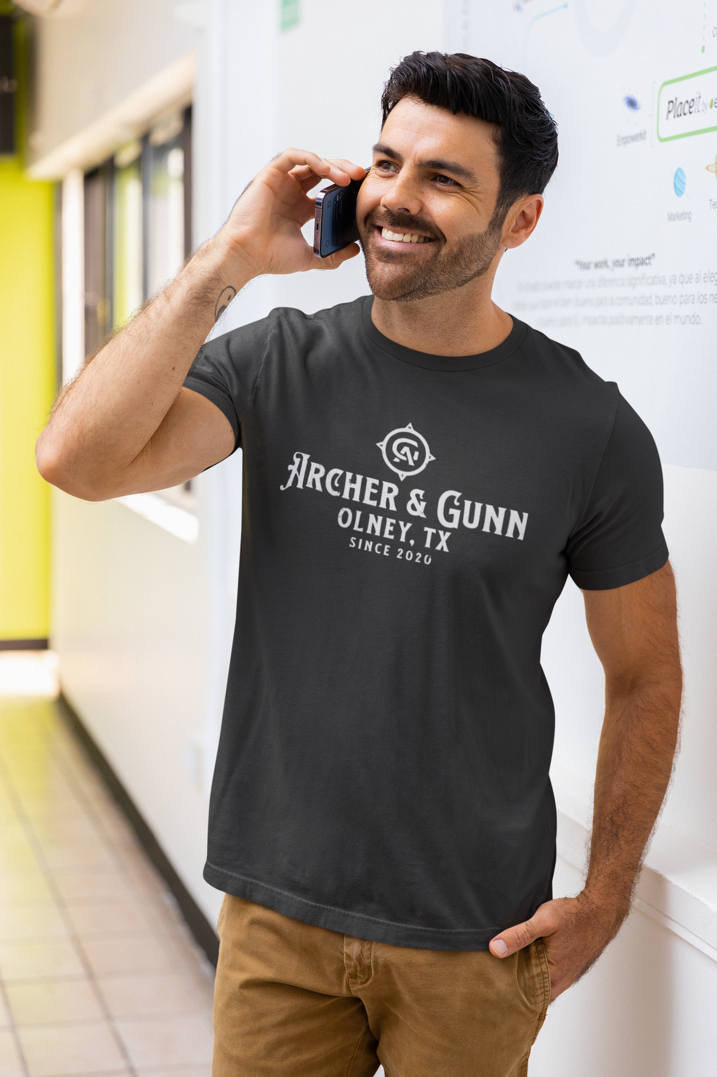 Rustic A&G branded Tee - Heather Black